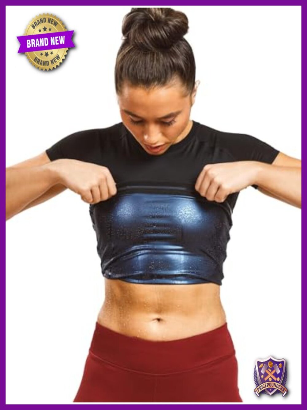 Sweat Shaper Women's Athletic Tee Compression High-Performance Workout Shirt